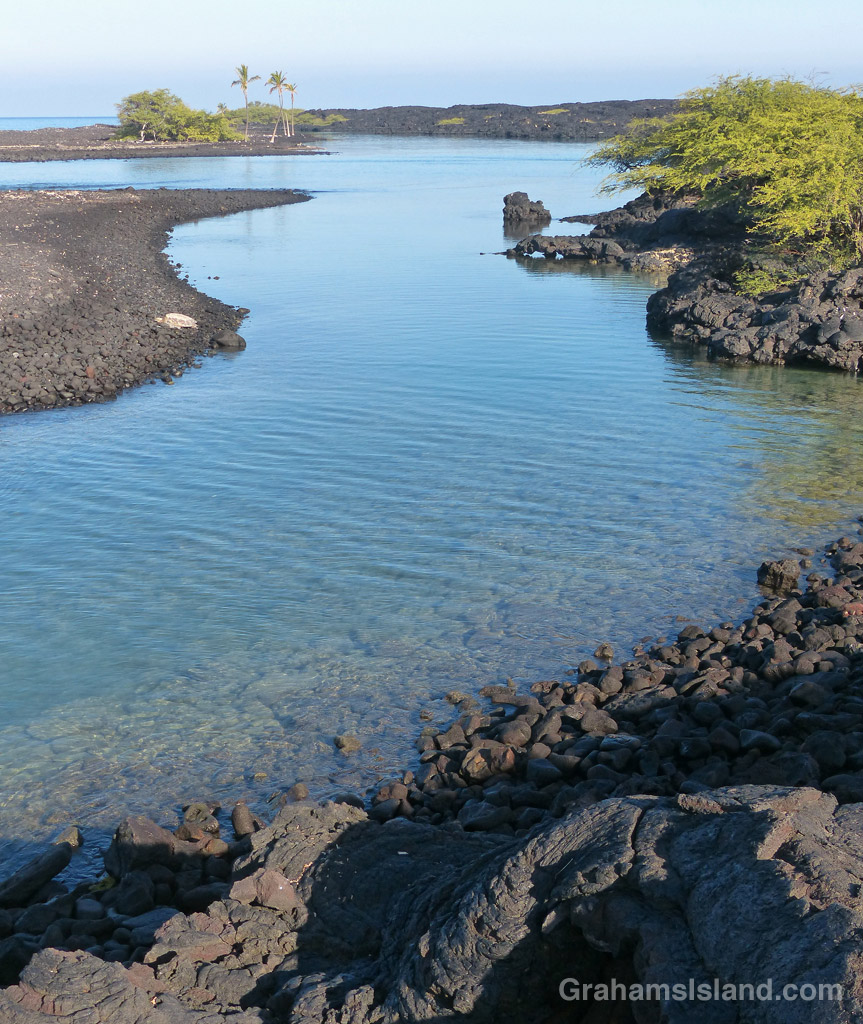 The tranquil waters of Kiholo Bay.