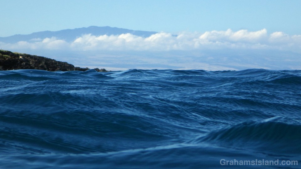 Hualalai volcano on the Big Island seen from the water