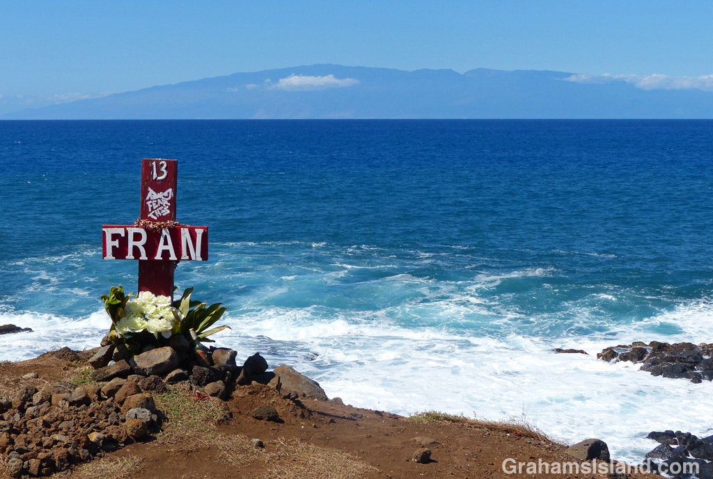 A memorial on the Kohala coast.