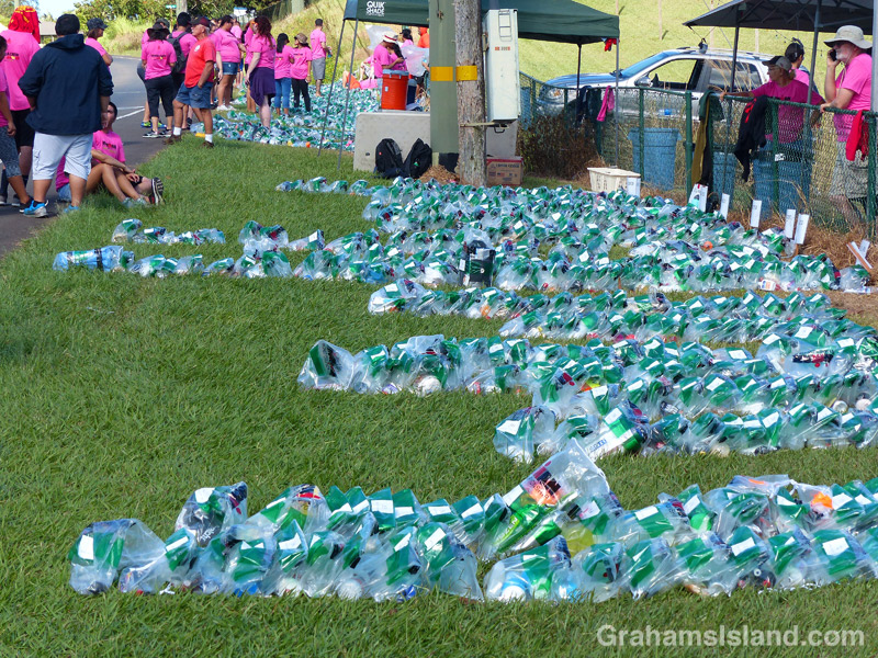 Food bags ready for distribution at the IRONMAN world championship