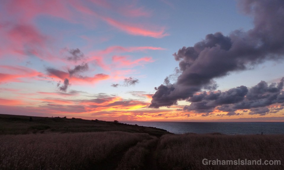 The scene shortly after sunset on the coast below Upolu airport in North Kohala.