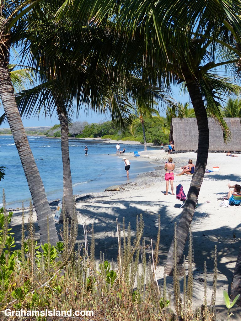 A view of the beach at the Aiopio Fishtrap in Kaloko-Honokohau National Historical Park.