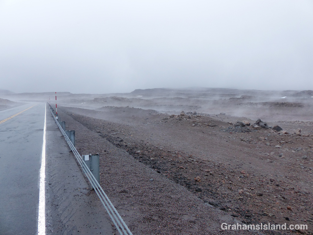 Cloud and rain on Mauna Kea