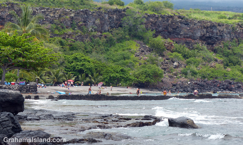 Ho'okena Beach Park is a popular swimming spot.