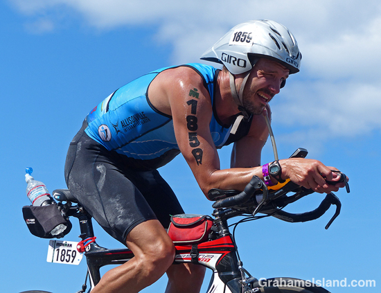 Bentley Walker competes in the 2017 Ironman World Championship.