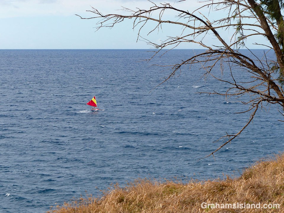 An outrigger canoe off the North Kohala coast