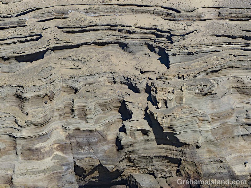 Abstracts-Cliff above green sand beach