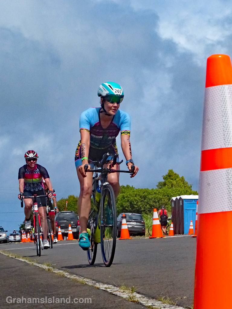 Approaching the turn at Ironman 70.3