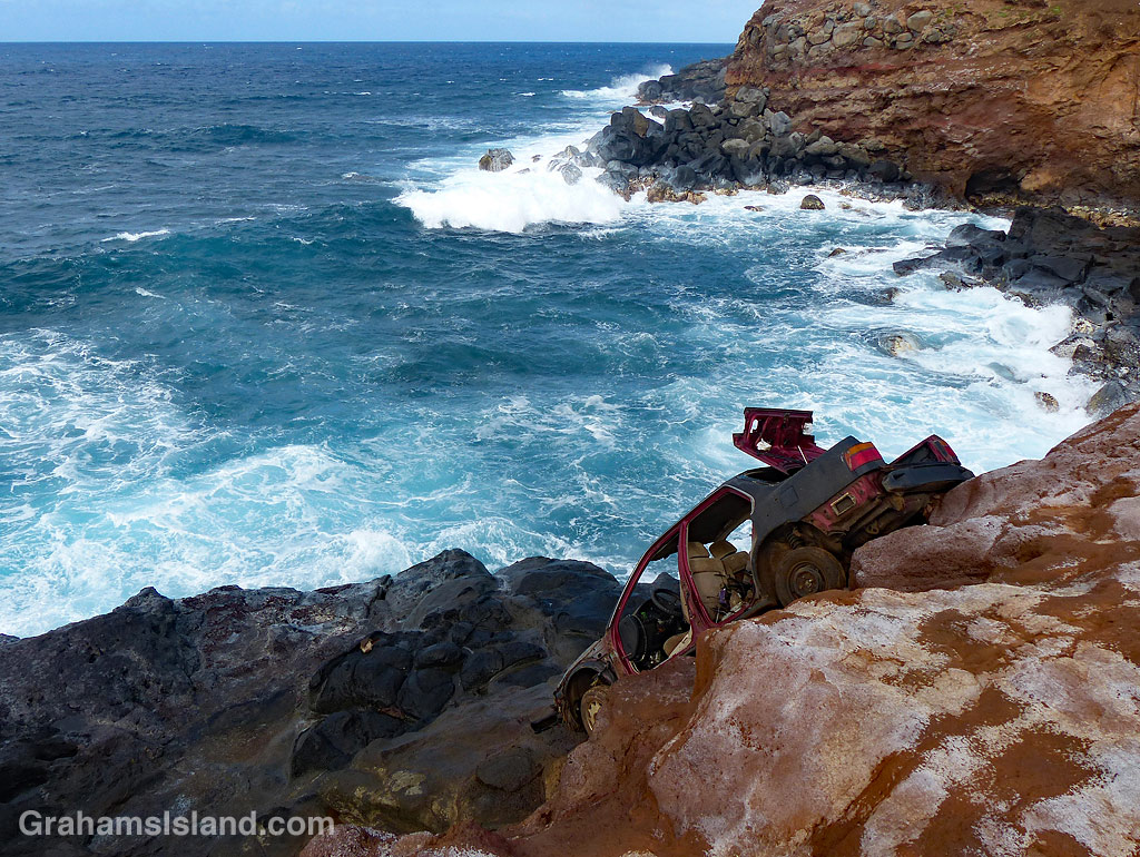 Better Days-Abandoned car on coast