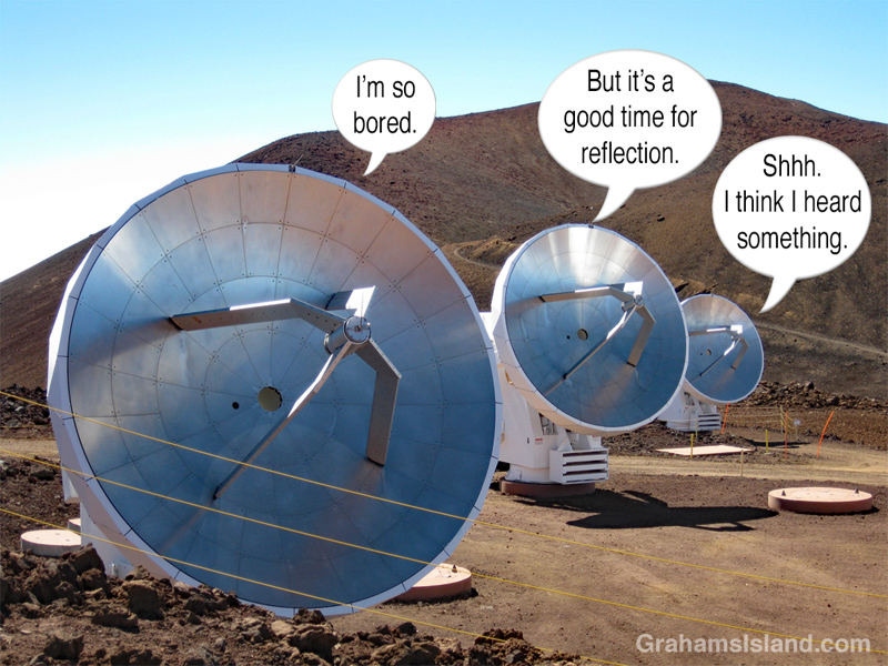 Smithsonian Submillimeter array dishes with text