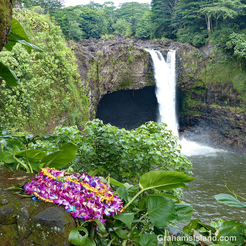 Rainbow Falls and offering