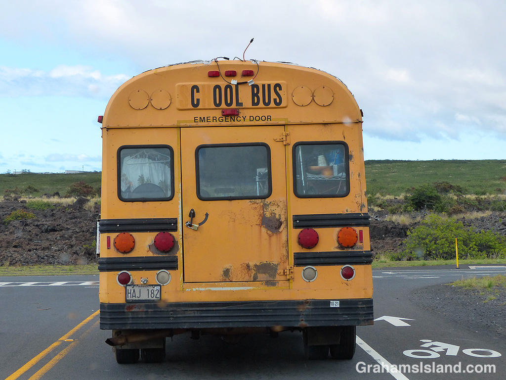 A converted school bus in Hawaii