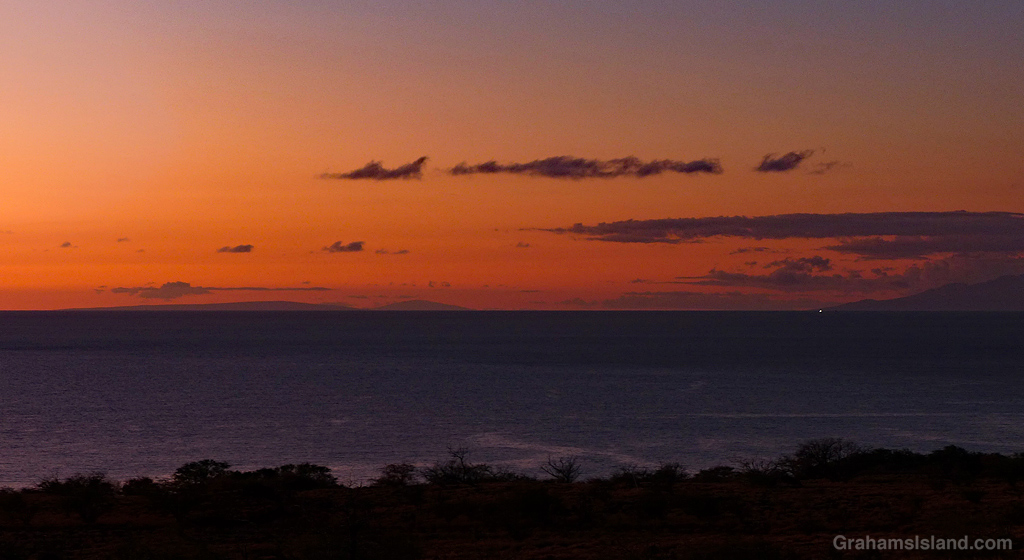 Sunset seen from the Big Island, Hawaii