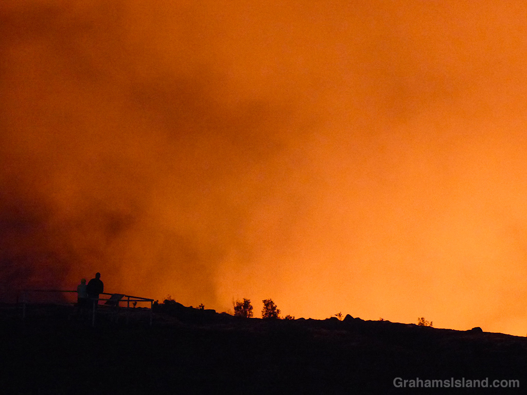 View of the 2020 eruption of Kilauea Volcano