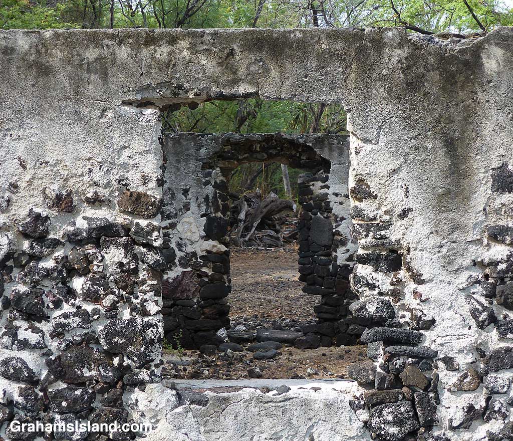 The remains of a building at Kiholo, Hawaii