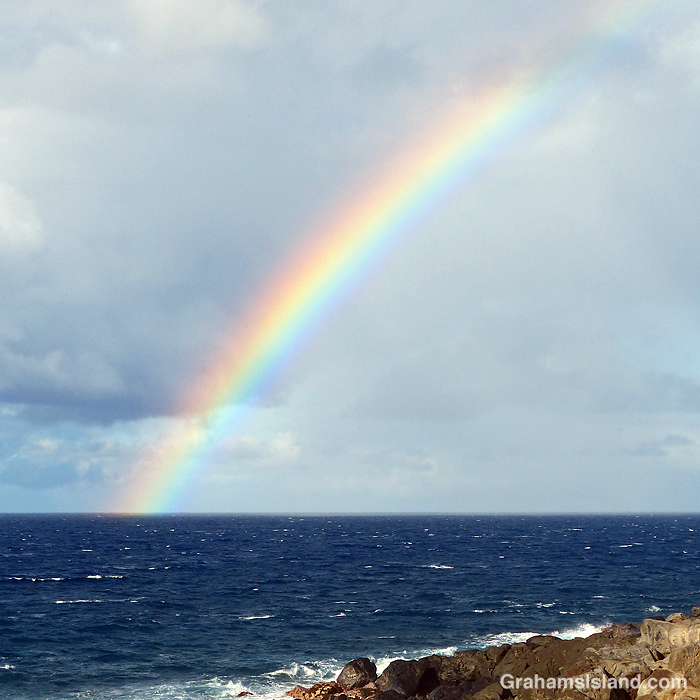 A rainbow off the Kohala coast, Hawaii