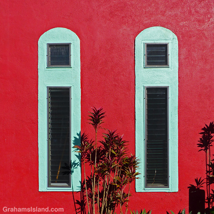 The wall of the Ackerman Gallery Building in Kapaau, Hawaii