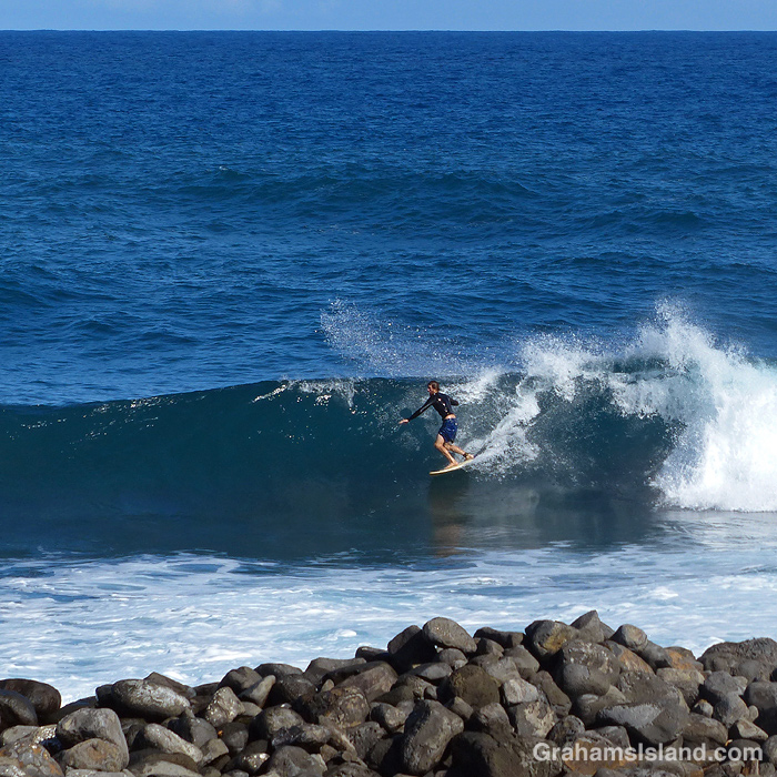 A surfer in Hawaii