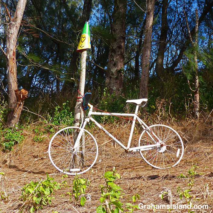 A Ghost bike near Hawi, Hawaii