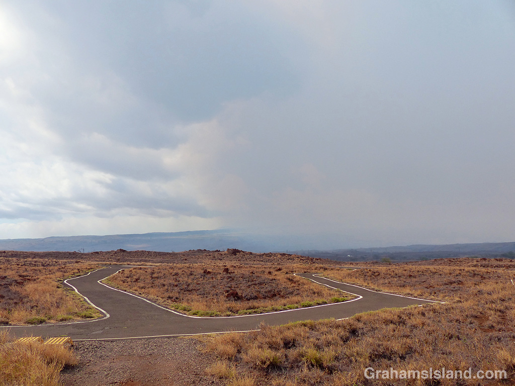 Smoke obscures Kohala Mountain Hawaii