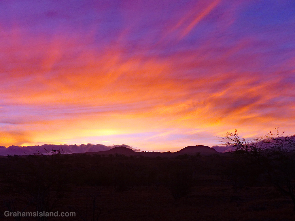 Sunrise over Kohala Mountains in Hawaii