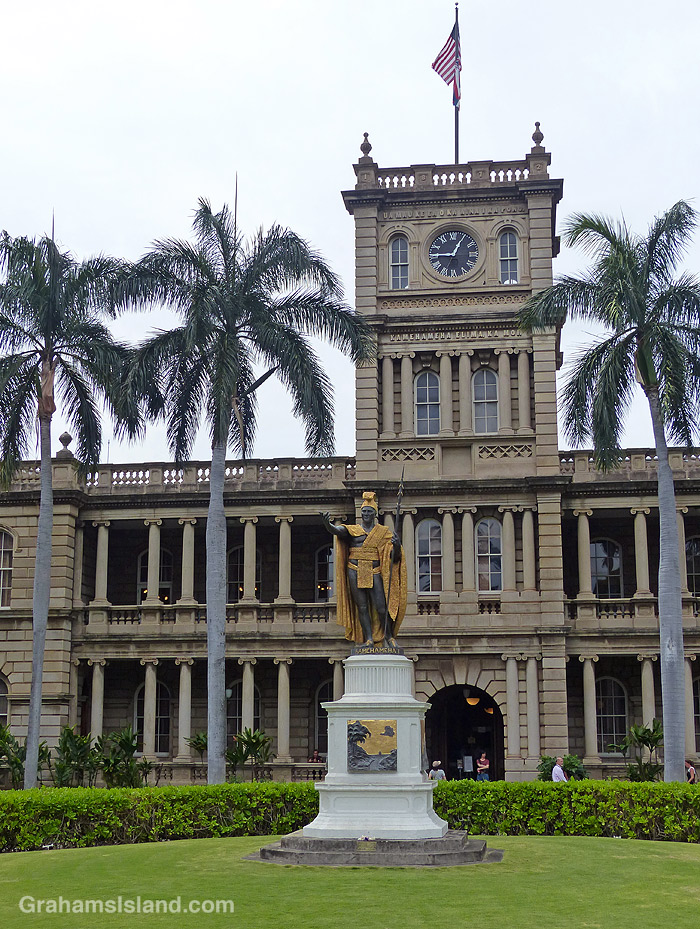 The King Kamehameha I statue in Honolulu
