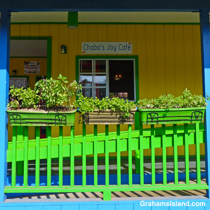 The front of Chaba's Joy Cafe in Kapaau, Hawaii