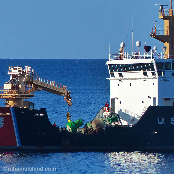 A Coast Guard buoy ship near Kawaihae