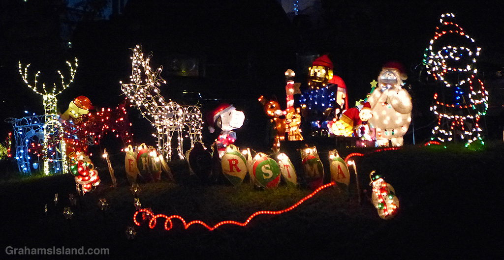 A Christmas light display in Hawaii
