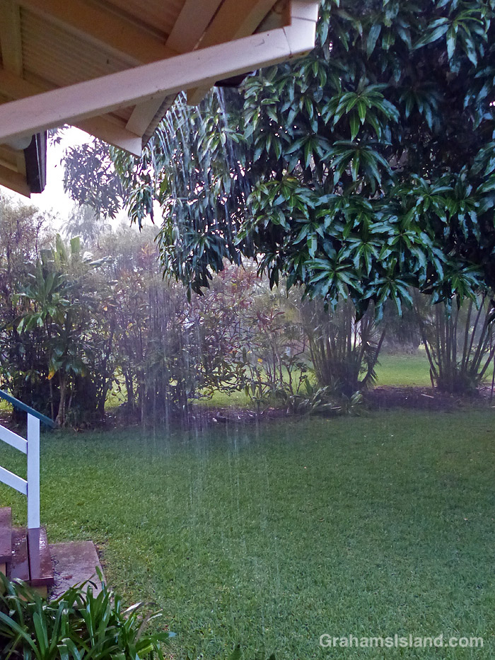 Heavy rain falls in Hawaii