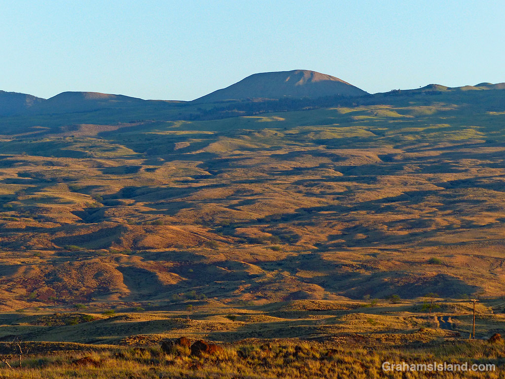 Gullies on the side of Kohala Mountain are illuminated by early morning sun