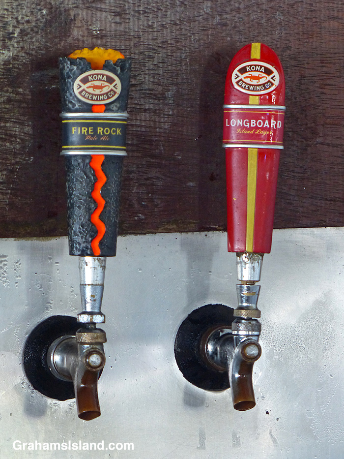 Two Kona Brewing Company beer taps