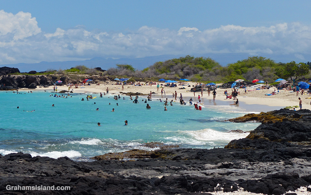The beach at Kua Bay Beach Park in Hawaii