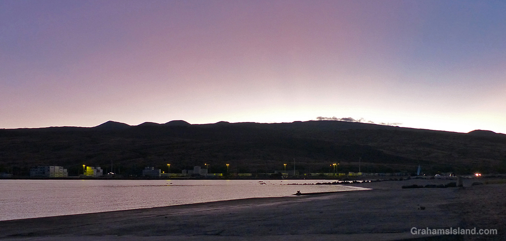 Sunrise over Kawaihae harbor in Hawaii