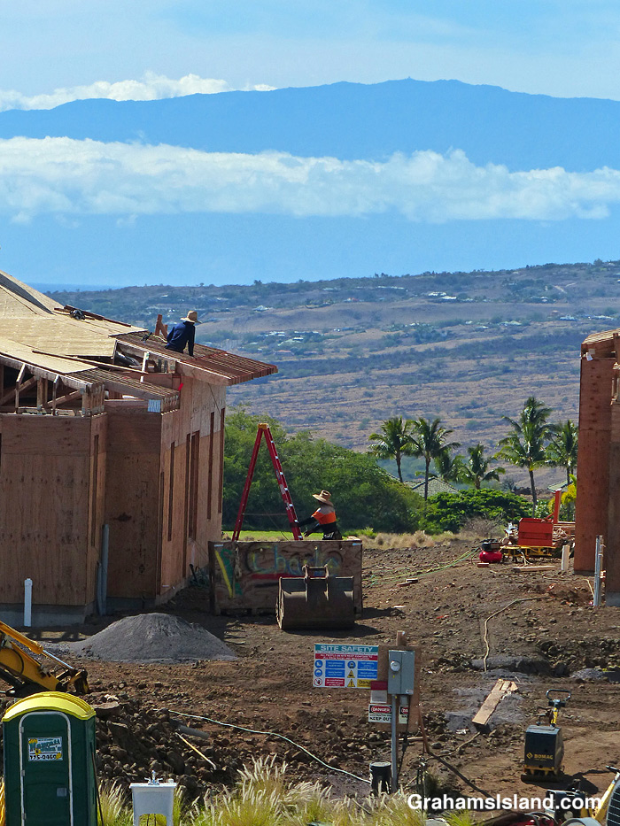 House construction at Hapuna Estates on the Big Island, Hawaii