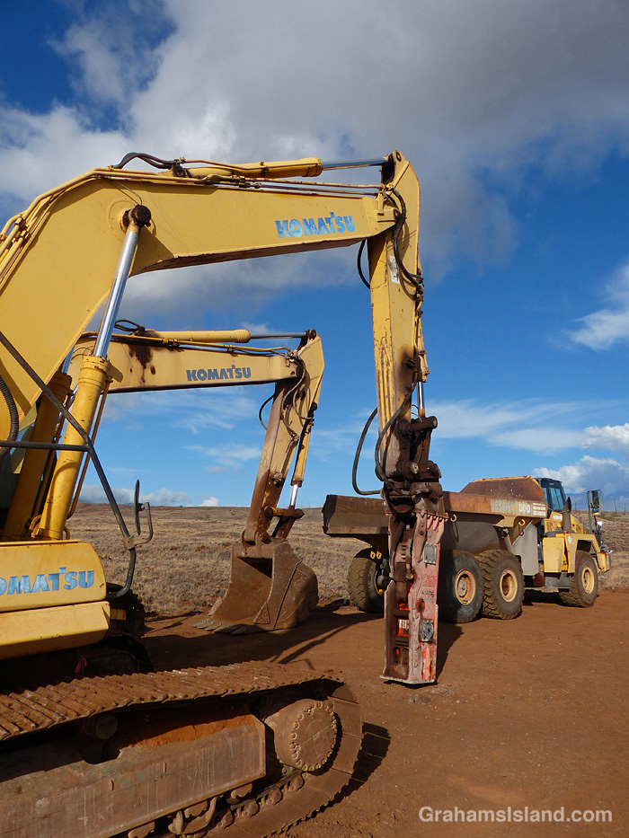 Earth moving equipment at a new housing development