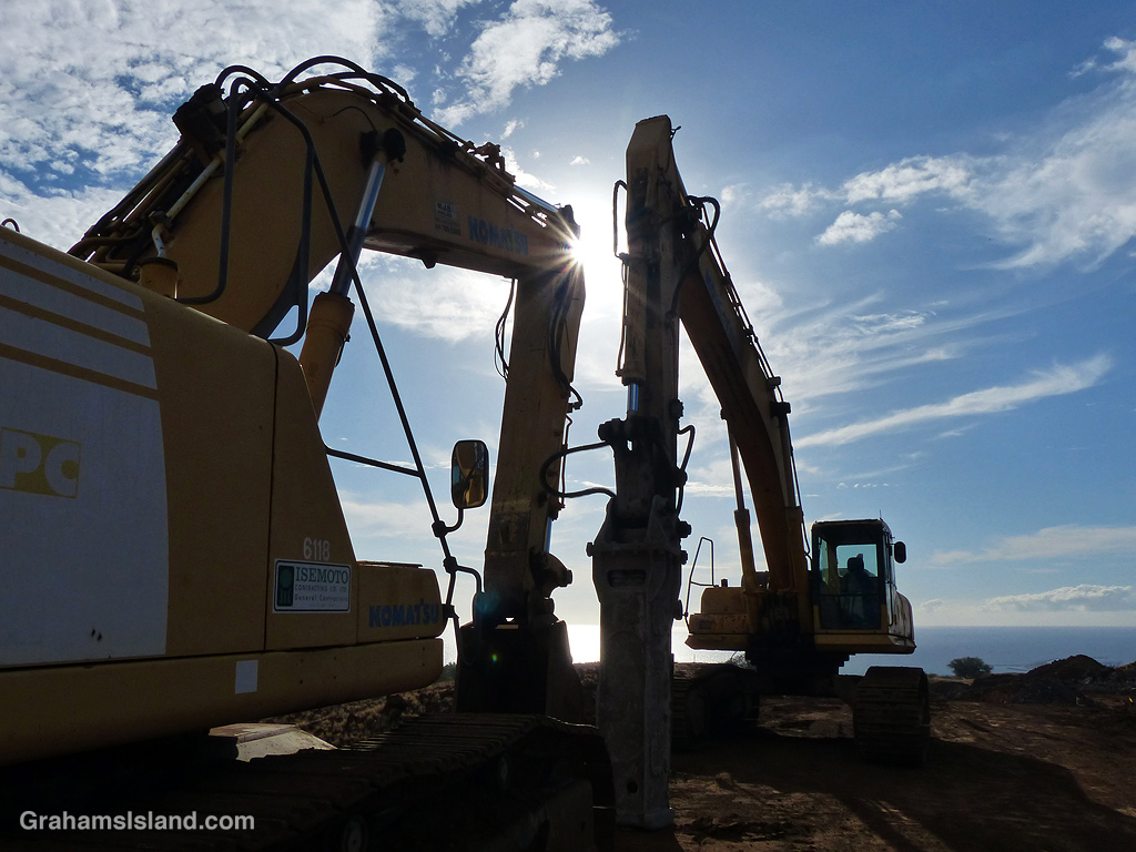 Earth moving equipment at a new housing development