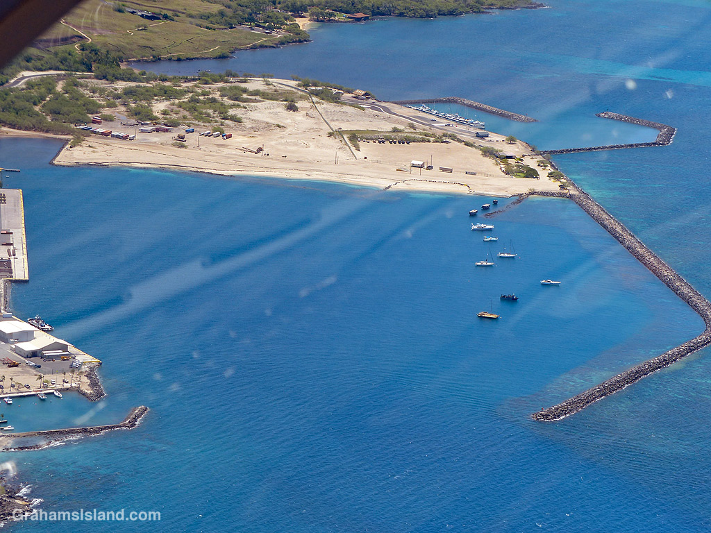 A view of Kawaihae harbor from the air