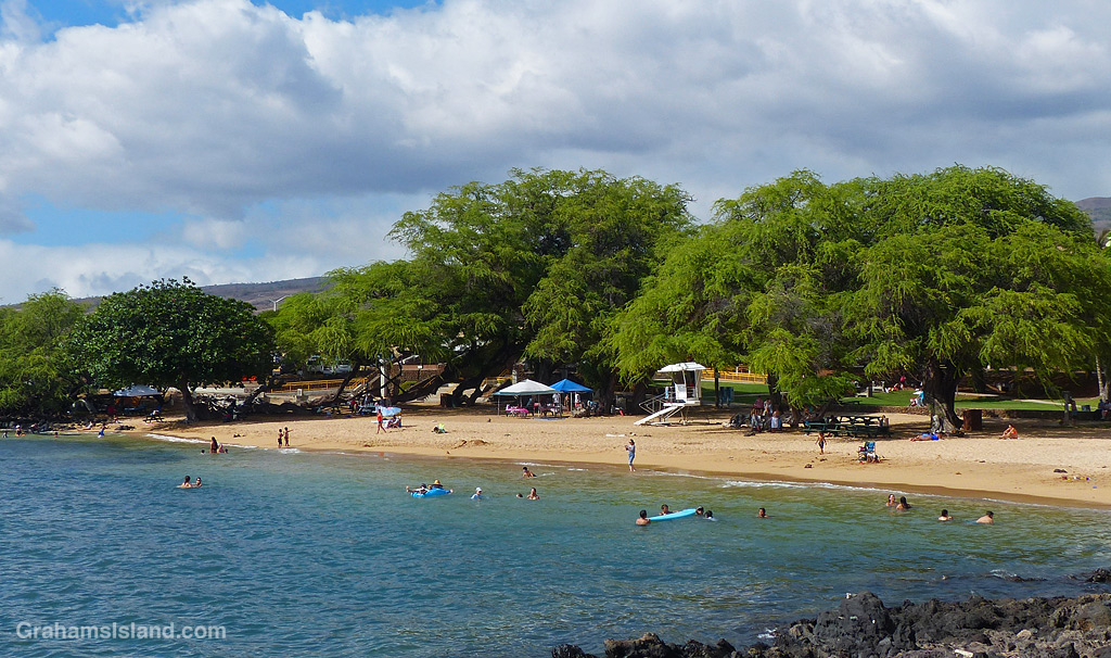 People relaxing at Spencer Beach Park in Hawaii