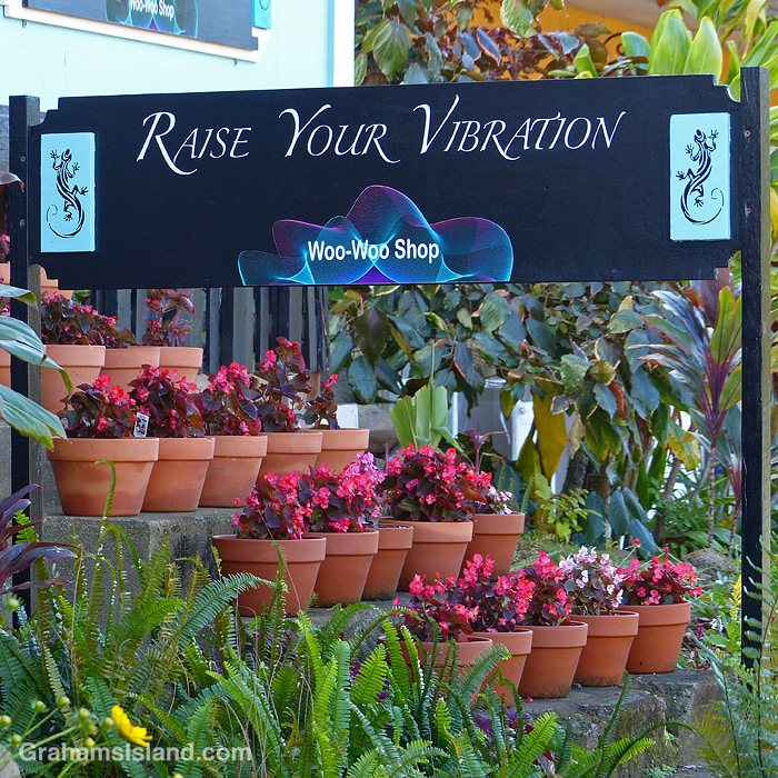 A shop sign in Hawi, Hawaii