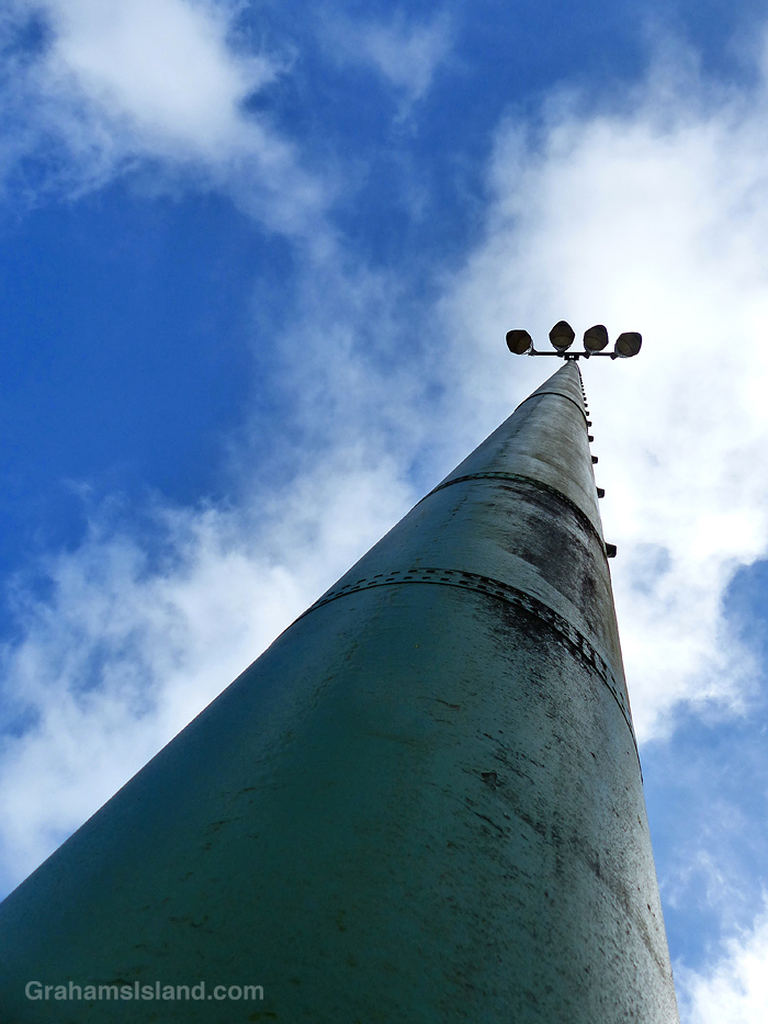 A light tower at a ball field in Waimea, Hawaii
