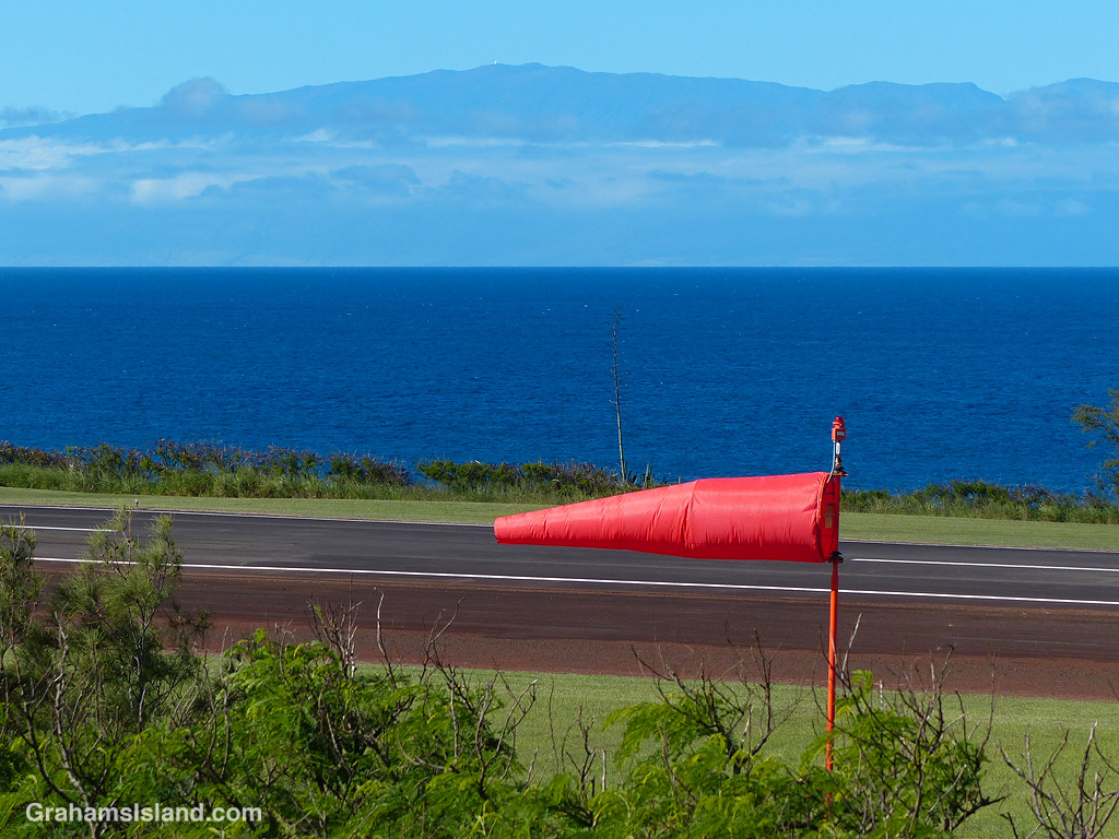 A red windsock at Upolu in Hawaii