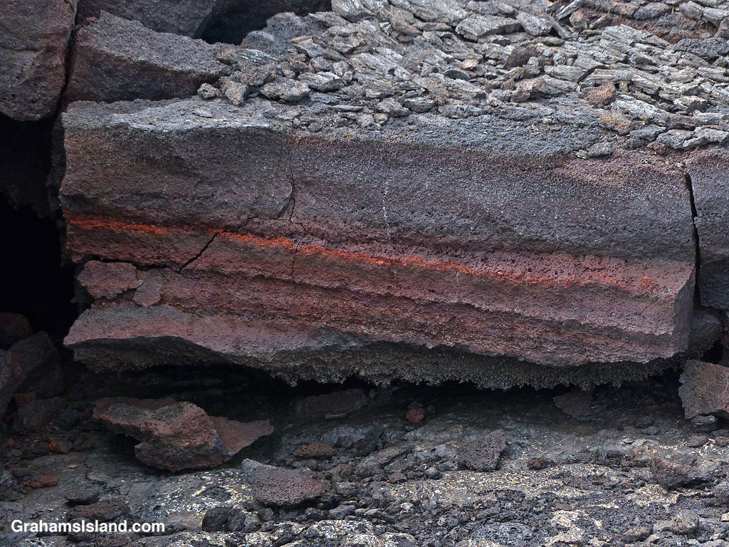 Colored lava on the Ka'u Desert Trail, Hawaii
