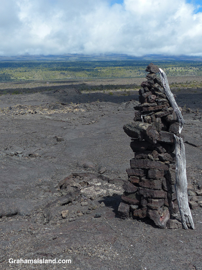 A cairn on the Ka'u Desert Trail, Hawaii