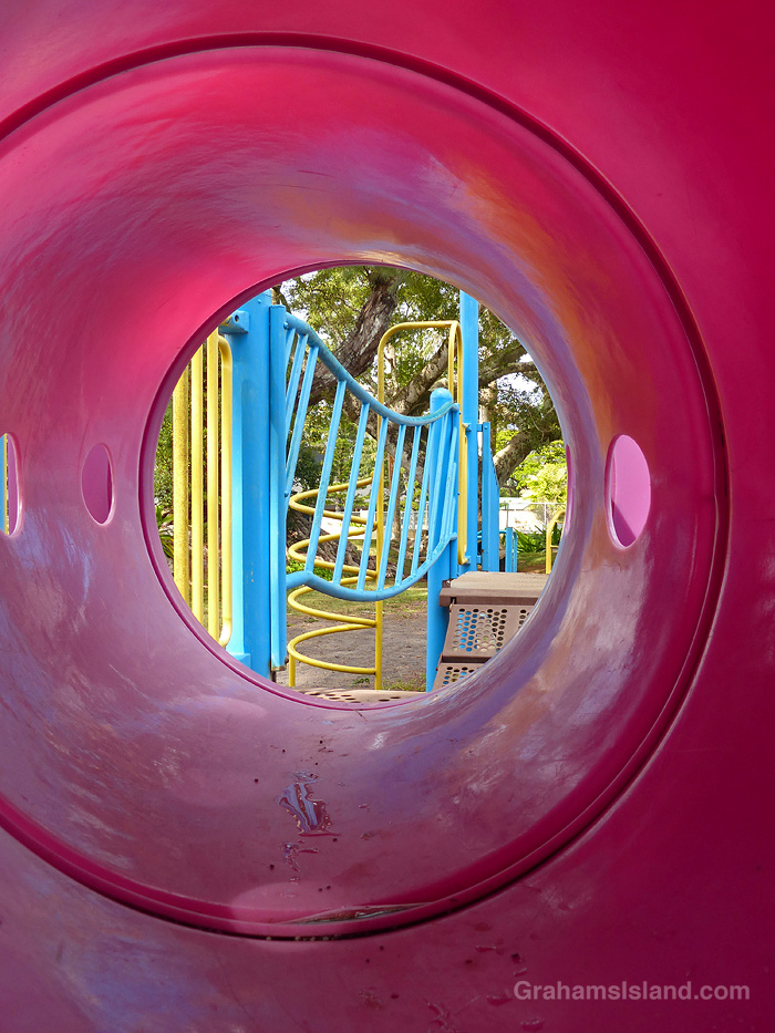 The playground at Kamehameha park in Kapaau Hawaii
