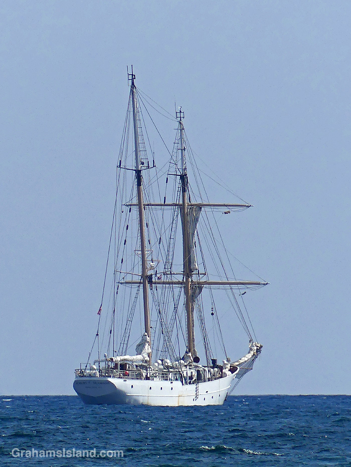 The SSV Robert C. Seamans anchored off Hawaii Island