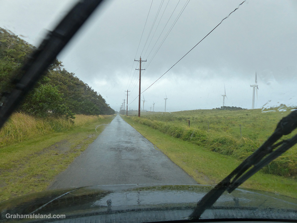 Rain falls near Upolu Airport in Hawaii