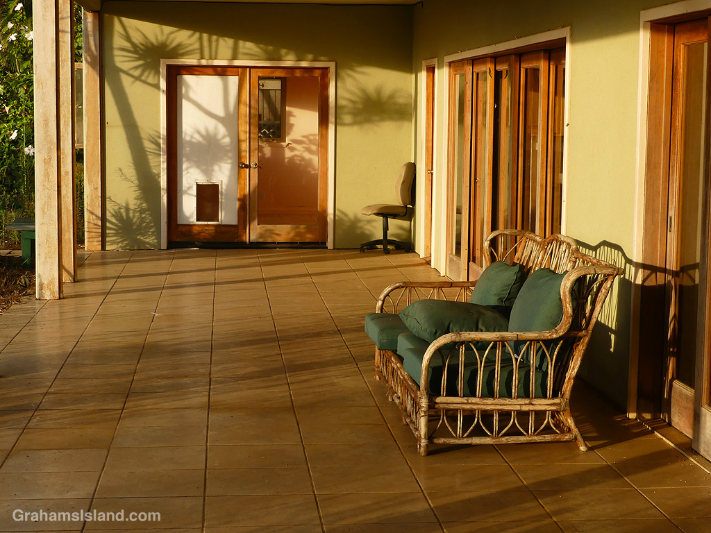 A covered lanai in Hawaii