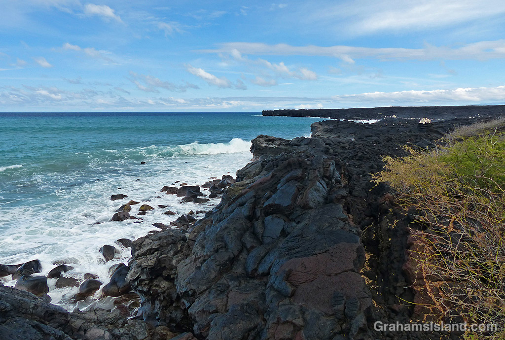 A view of The coast north of Kiholo Bay, Hawaii