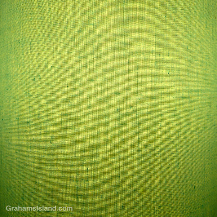 A green fabric lampshade